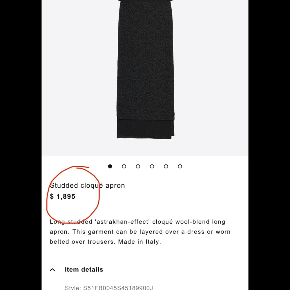 🆕💯AUTHENTIC MAISON MARGIELA (STUDDED) APRON TOP 🔥❤️ - Picture 8 of 10
